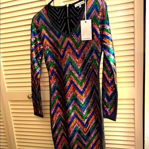 Silvian Heach Designer Italian Luxury NWT Size Small Sequins Gala Party Dress